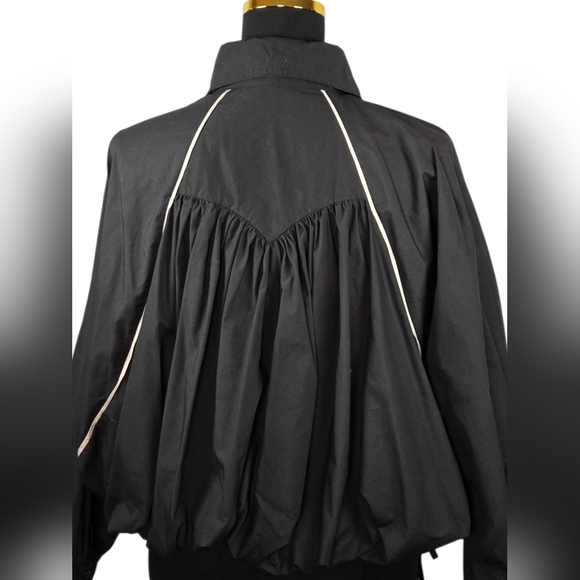 Fe Noel Statement Sleeve Poet Shirt Black XS Japanese Cotton Sculptural Back - Picture 6 of 15